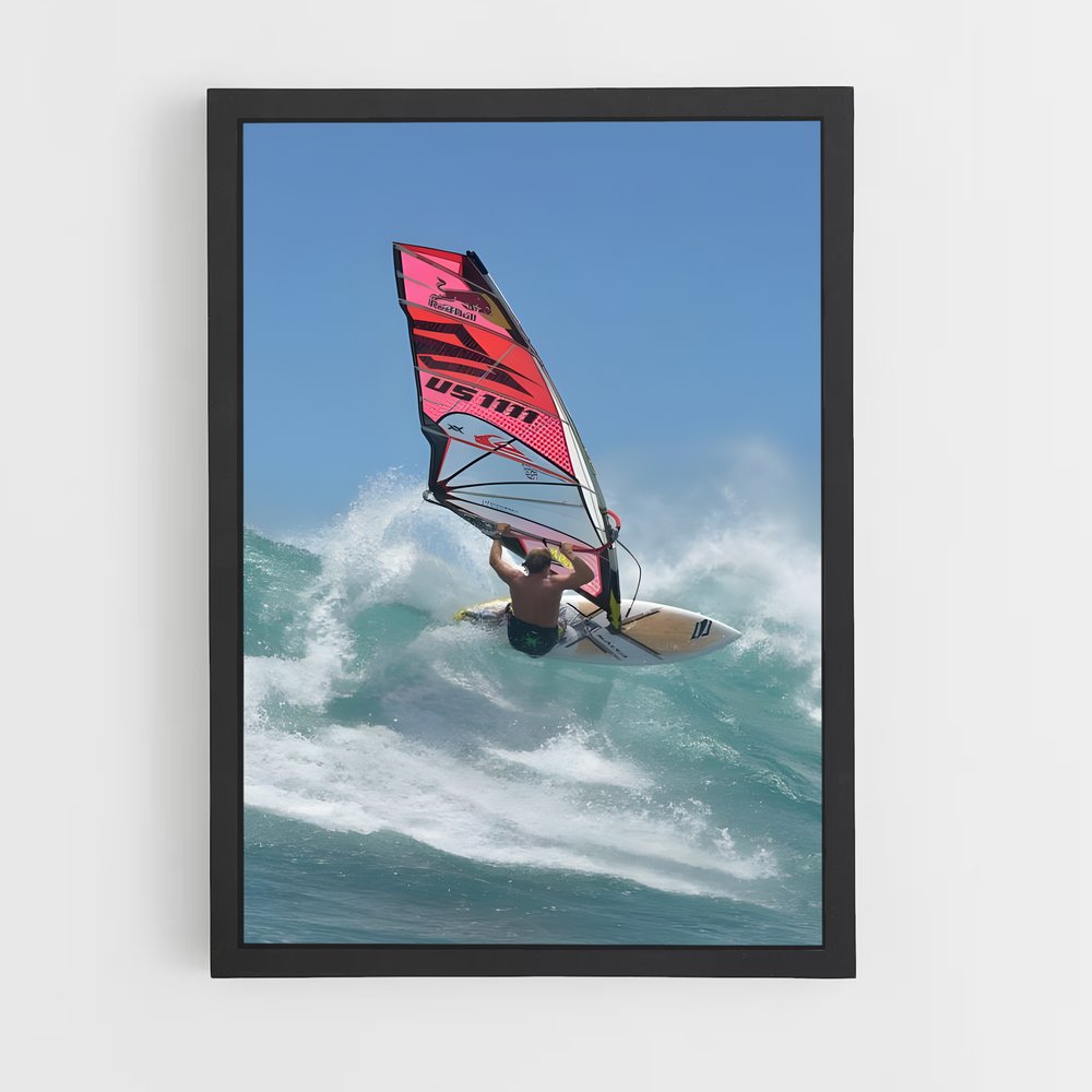Poster Surf des Vagues – affiche Planche à voile (vue 2)
